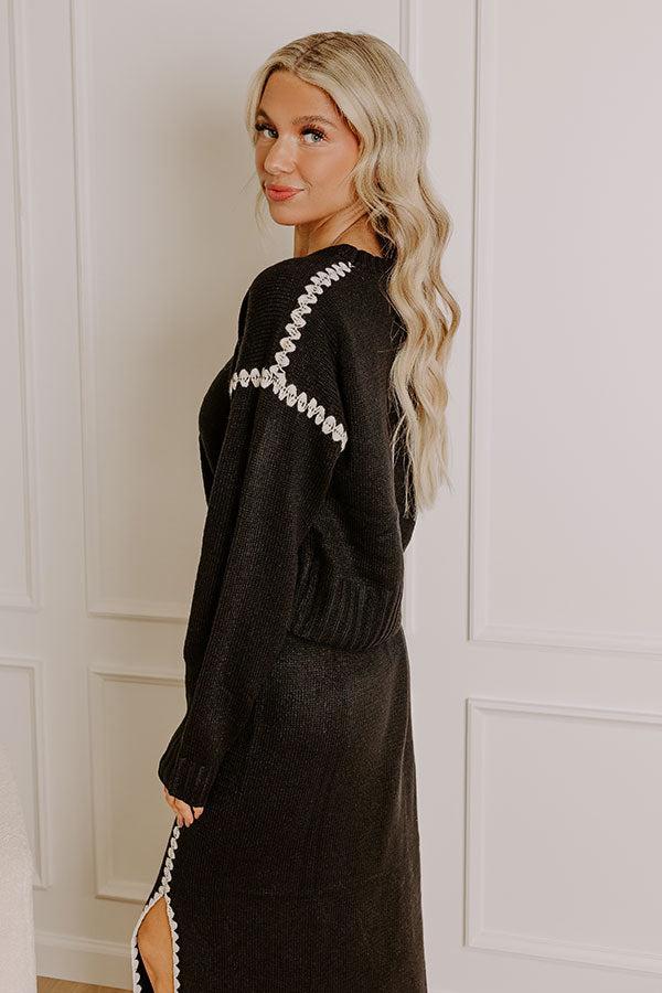 Coffee Shop Cutie Knit Sweater in Black Product Image