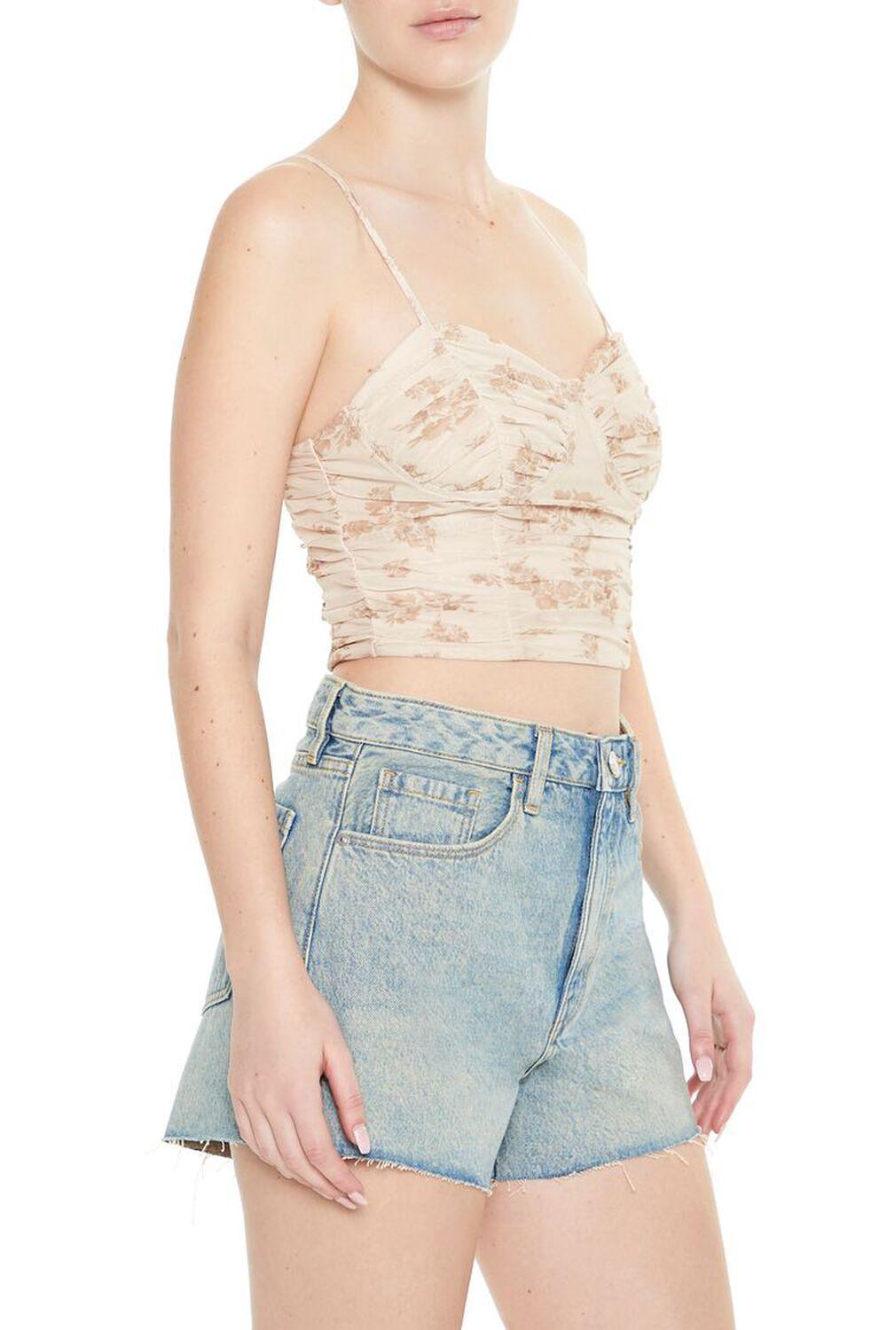 Ruched Mesh Floral Print Cami | Forever 21 Product Image
