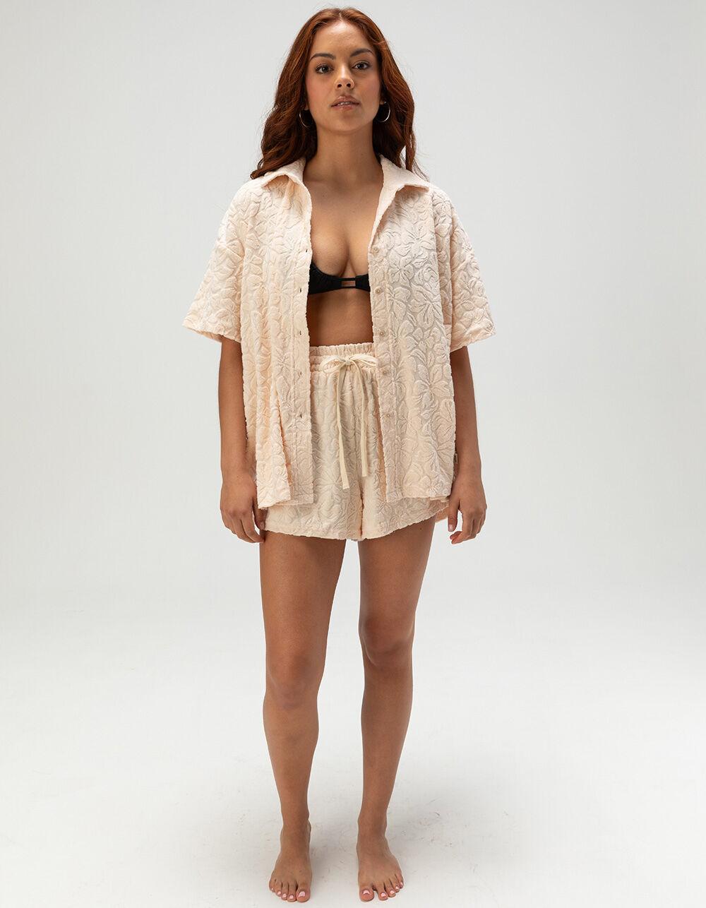 RIP CURL Las Dalias Womens Terry Shorts - OFF WHITE Product Image