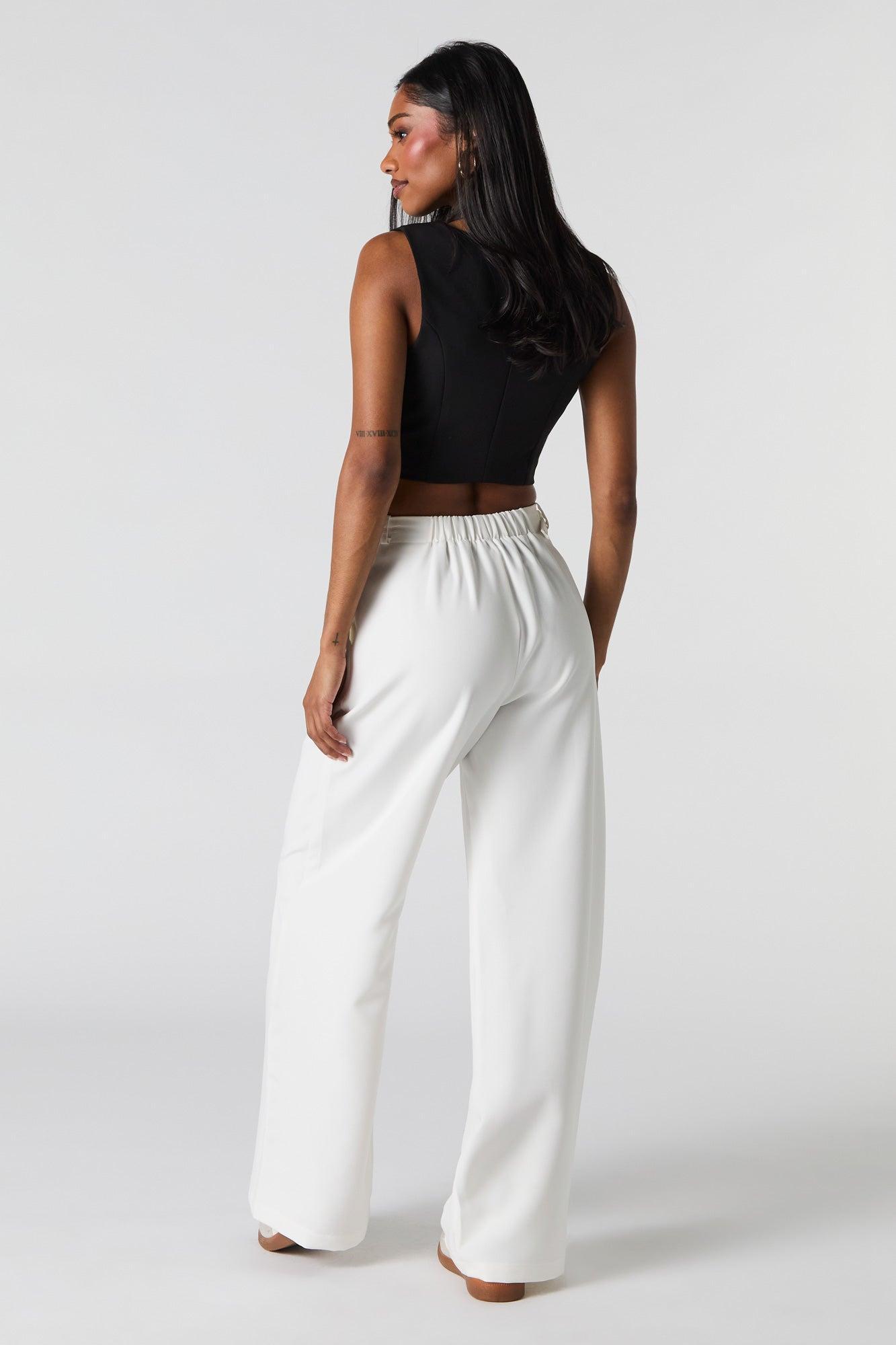 Belted Wide Leg Dress Pant Female Product Image