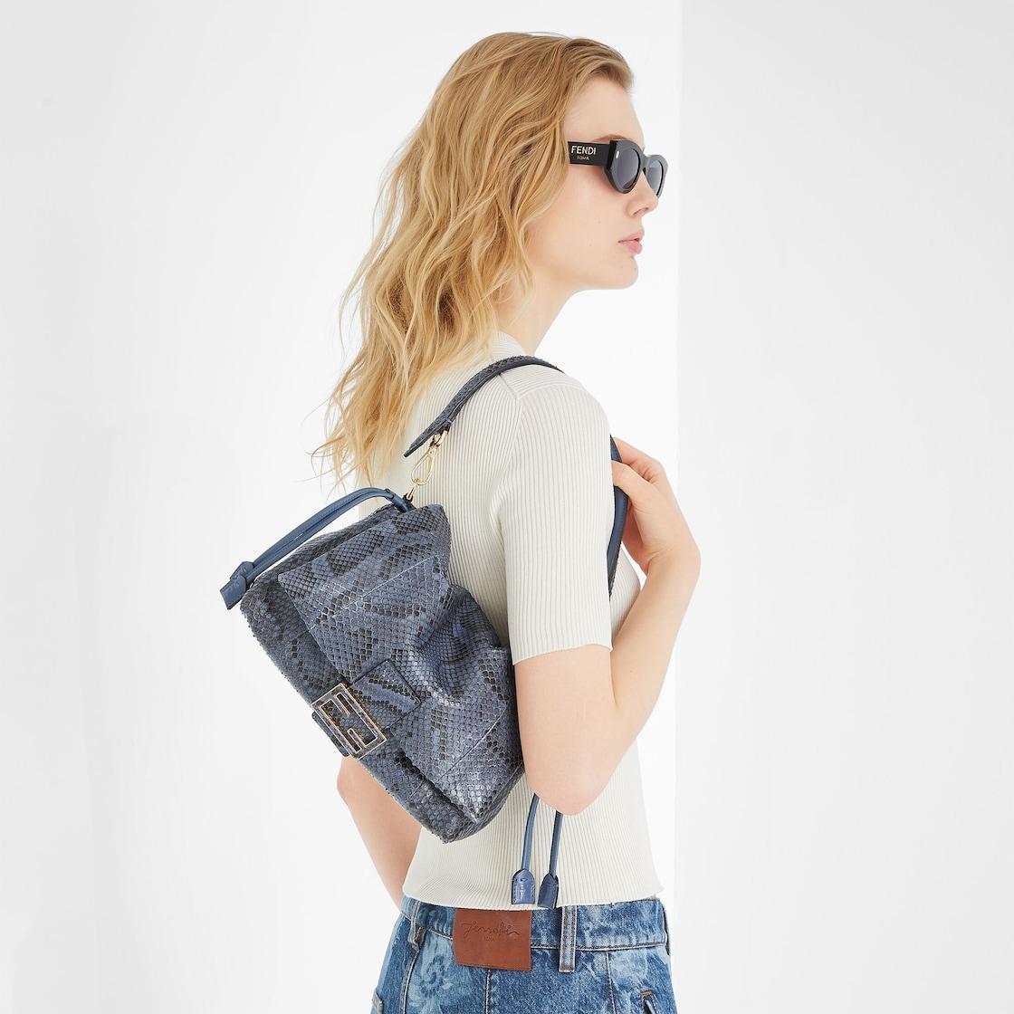 Mamma Baguette MediumBlue python bag Product Image