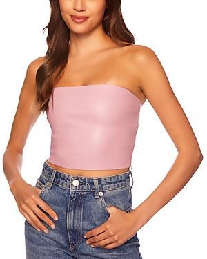 Susana Monaco Faux Leather Cropped Tube Top Product Image
