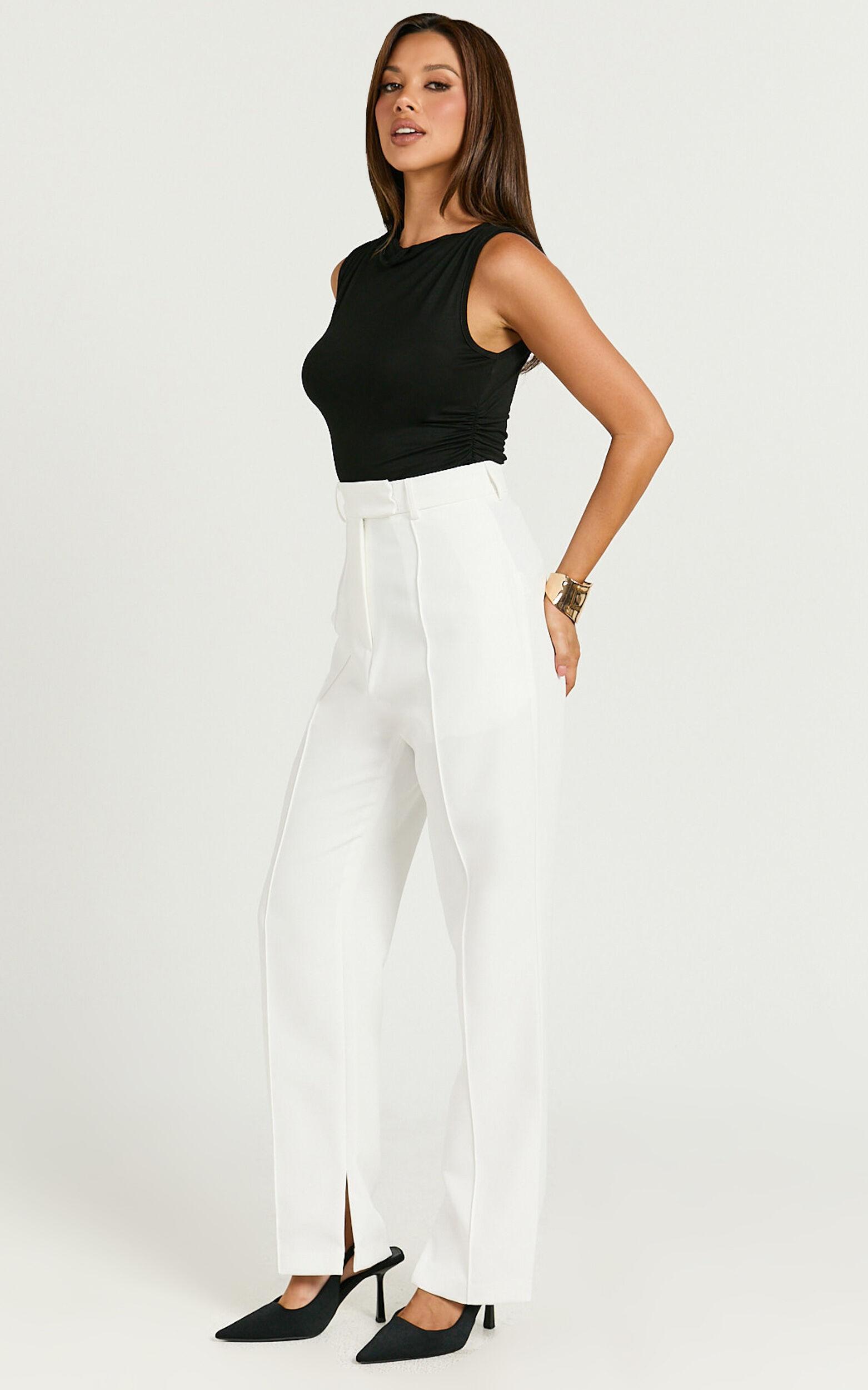 Rogers Pants - High Waisted Pants in Off White Product Image