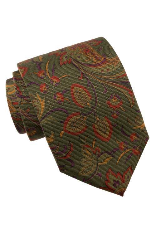 Elizabetta Calvino - Printed Silk Tie for Men in Black at Nordstrom Product Image