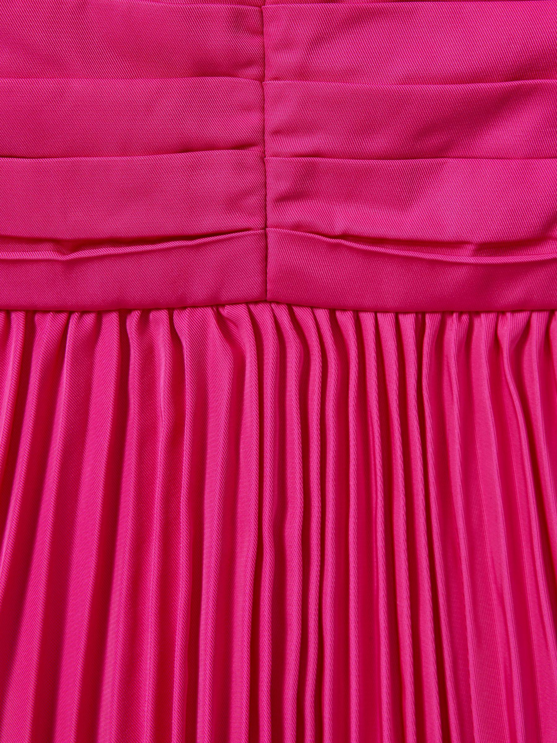 Amur Ruffle Strap Pleated Mini Dress in Pink Cabaret Product Image