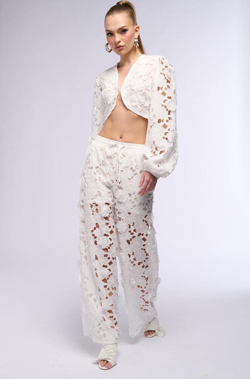ONE LAST NIGHT FLORAL WIDE LEG PANT Product Image