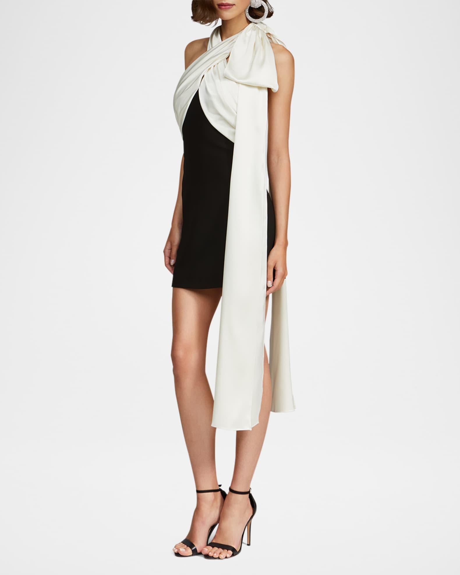 Renae Draped Two-Tone Halter Mini Dress Product Image