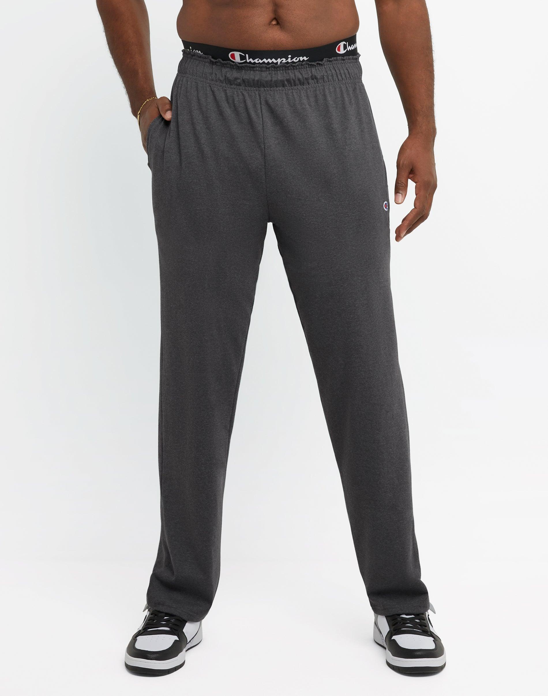 Mens Champion Lightweight Lounge Pants, Open Hem, C Logo (Big & Tall) Oxford Grey 3XT Product Image