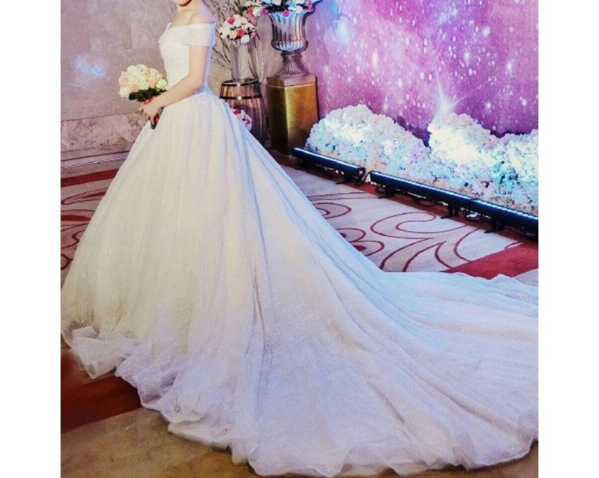 Off-Shoulder Sequin A-Line Wedding Gown Product Image