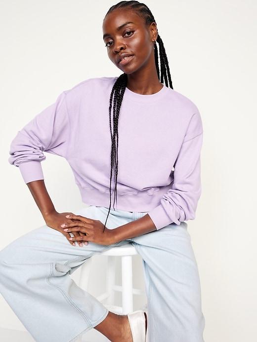 French-Terry Drop-Shoulder Sweatshirt Product Image