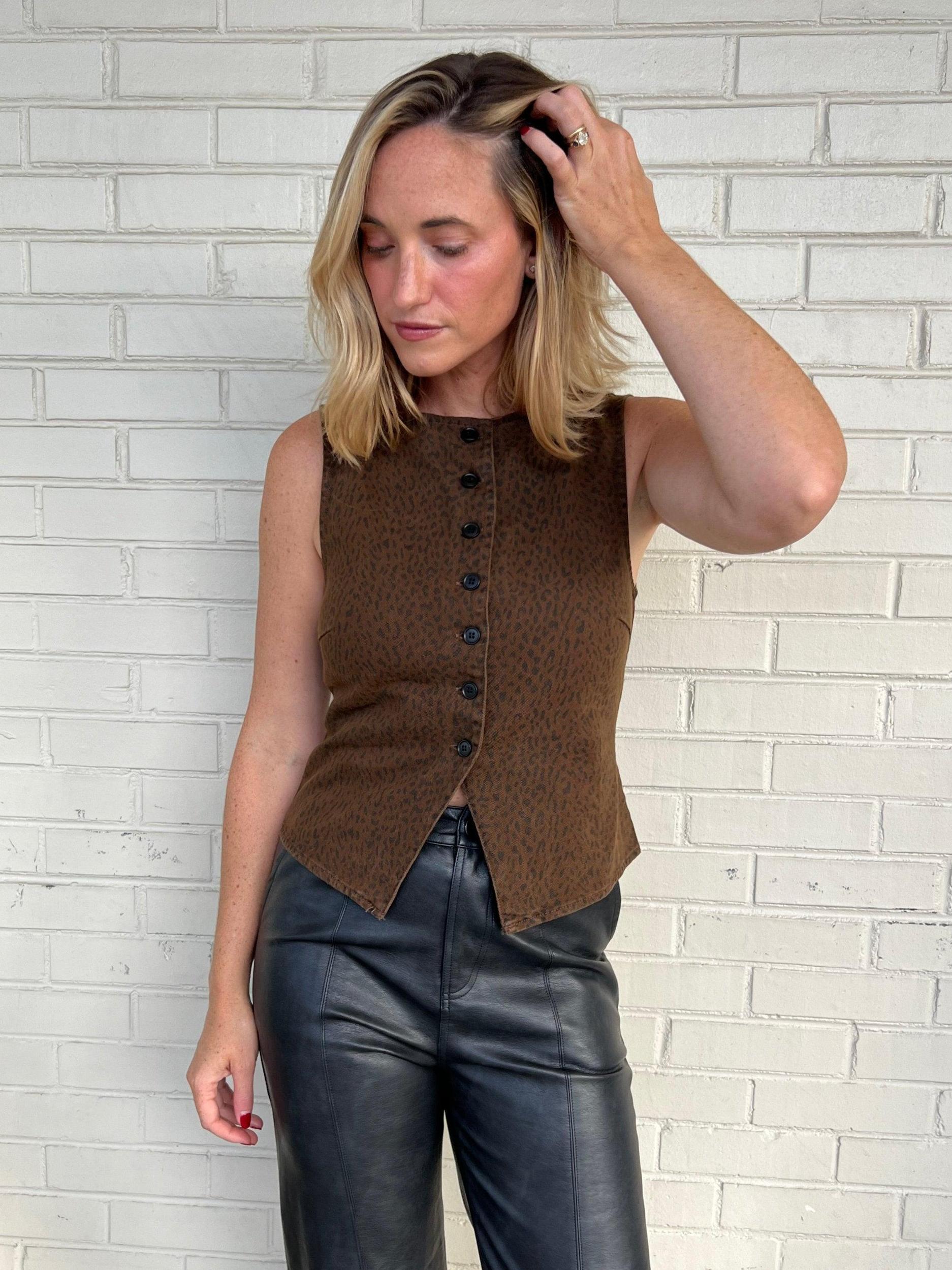 Stay On Course Leopard Vest Product Image