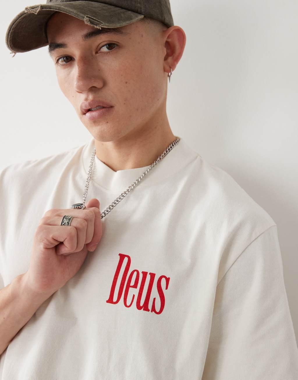 Deus Ex Machina partisan T-shirt in white Product Image