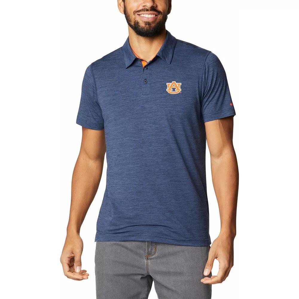 Men's Columbia Navy Auburn Tigers Tech Trail Space Dye Omni-Shade Polo, Size: 2XL, Blue Product Image