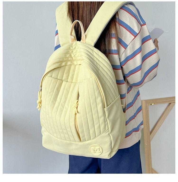 Plain Quilted Backpack Product Image