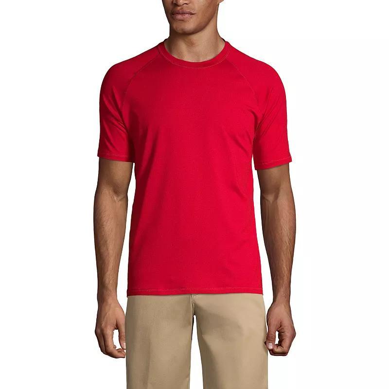 Men's Lands' End School Uniform Short Sleeve Active Tee, Size: Large, Gray Grey Product Image