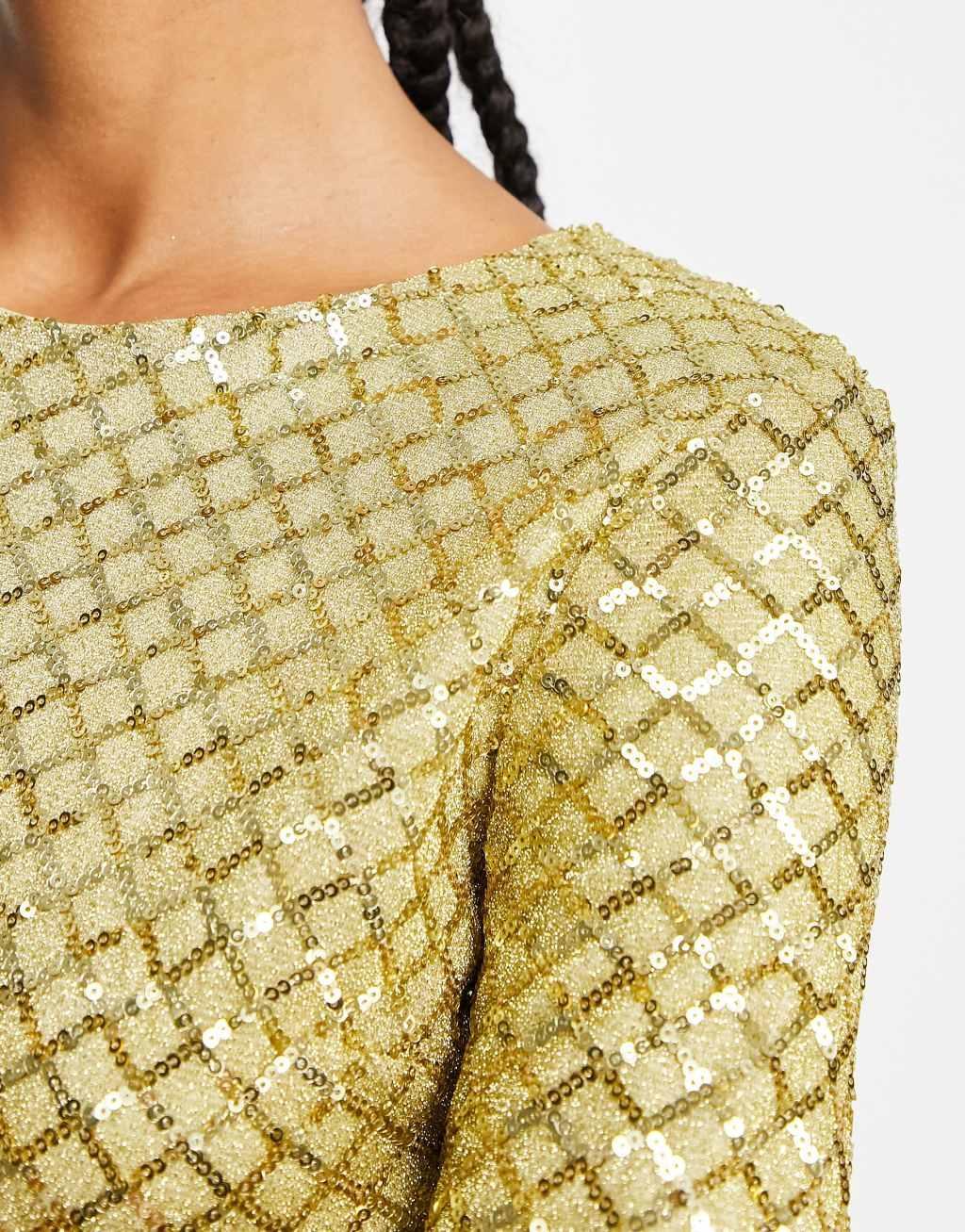 NaaNaa sequin mini dress with long sleeves Product Image