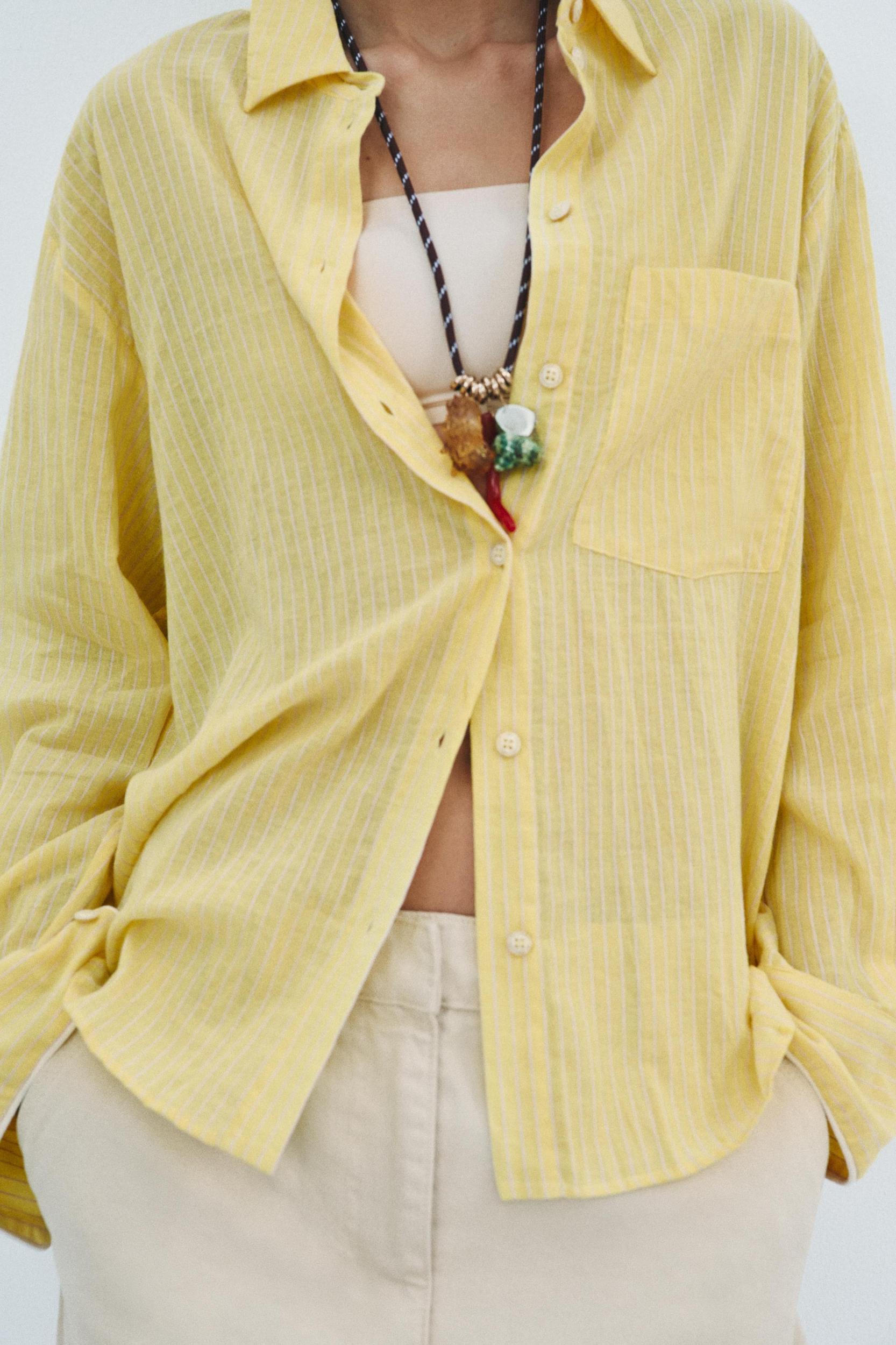 ZW COLLECTION STRIPED WRINKLED SHIRT Product Image