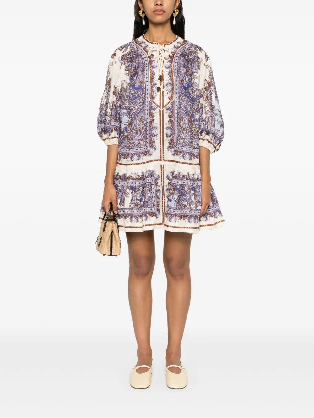 Ottie paisley-print mini dress Product Image