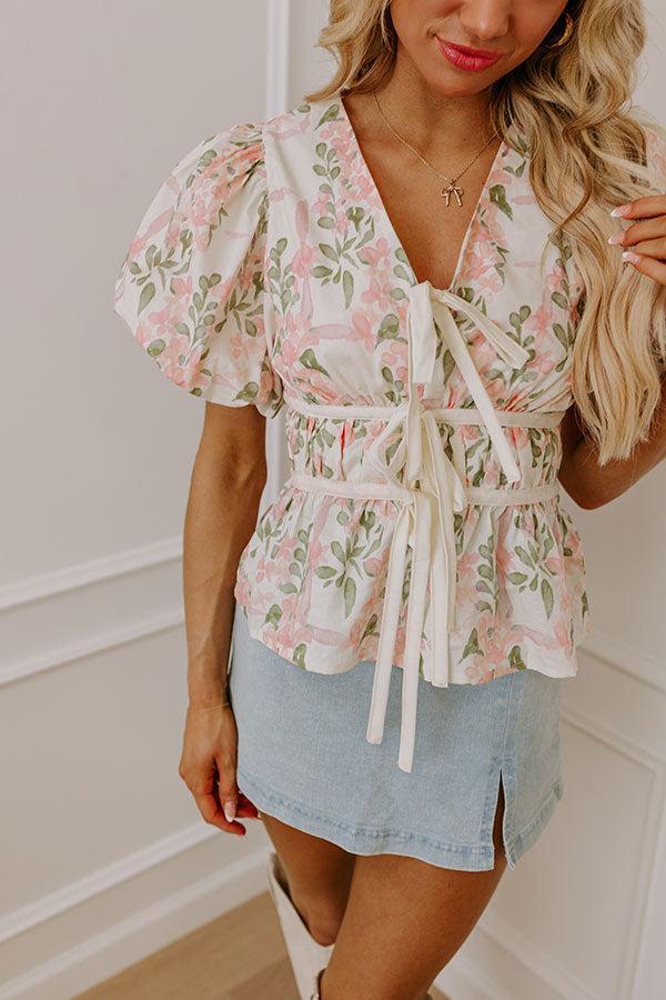 Honeysuckle Dreams Floral Top in Cream Product Image