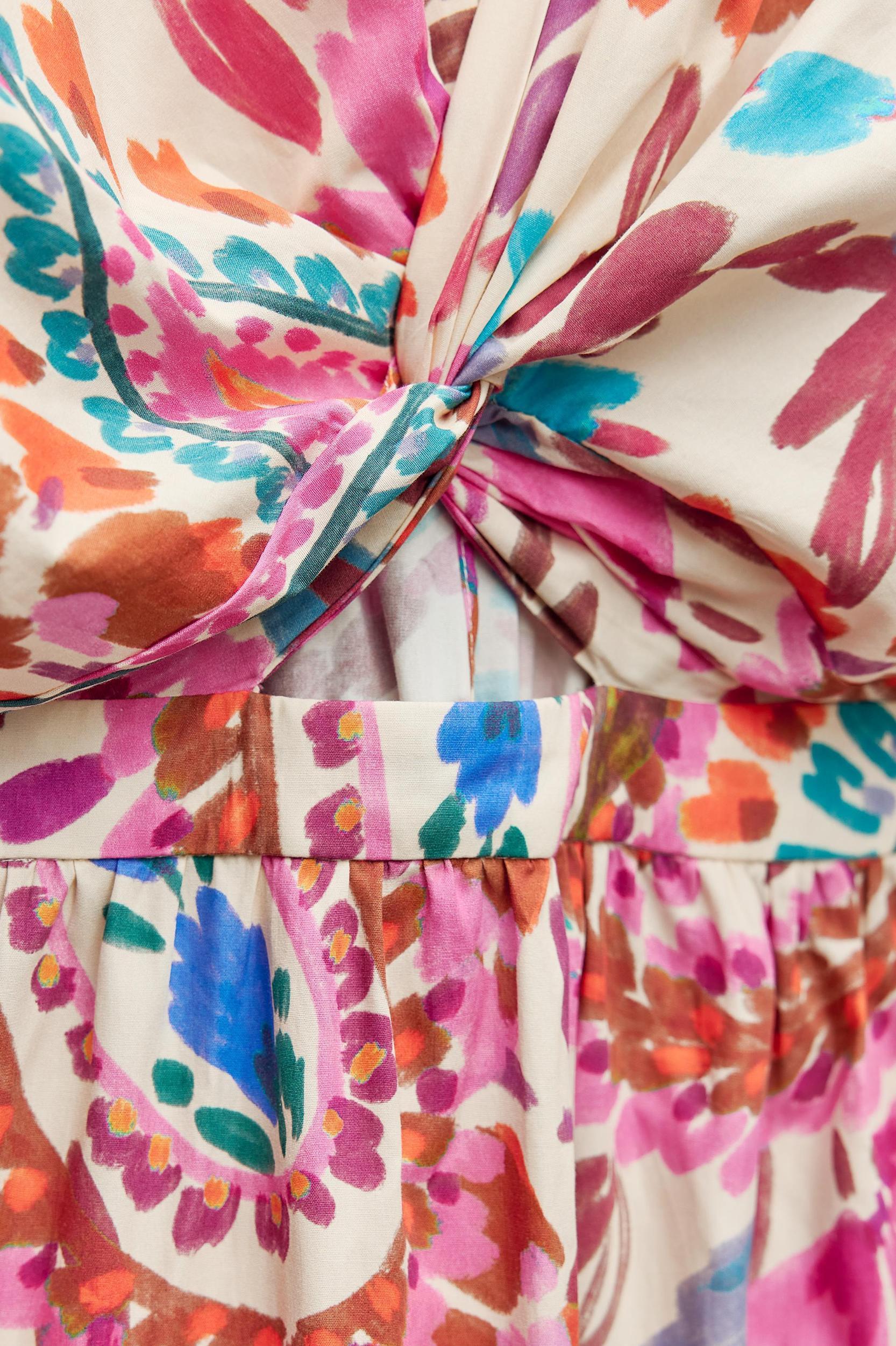 PRINTED DRESS WITH KNOT Product Image
