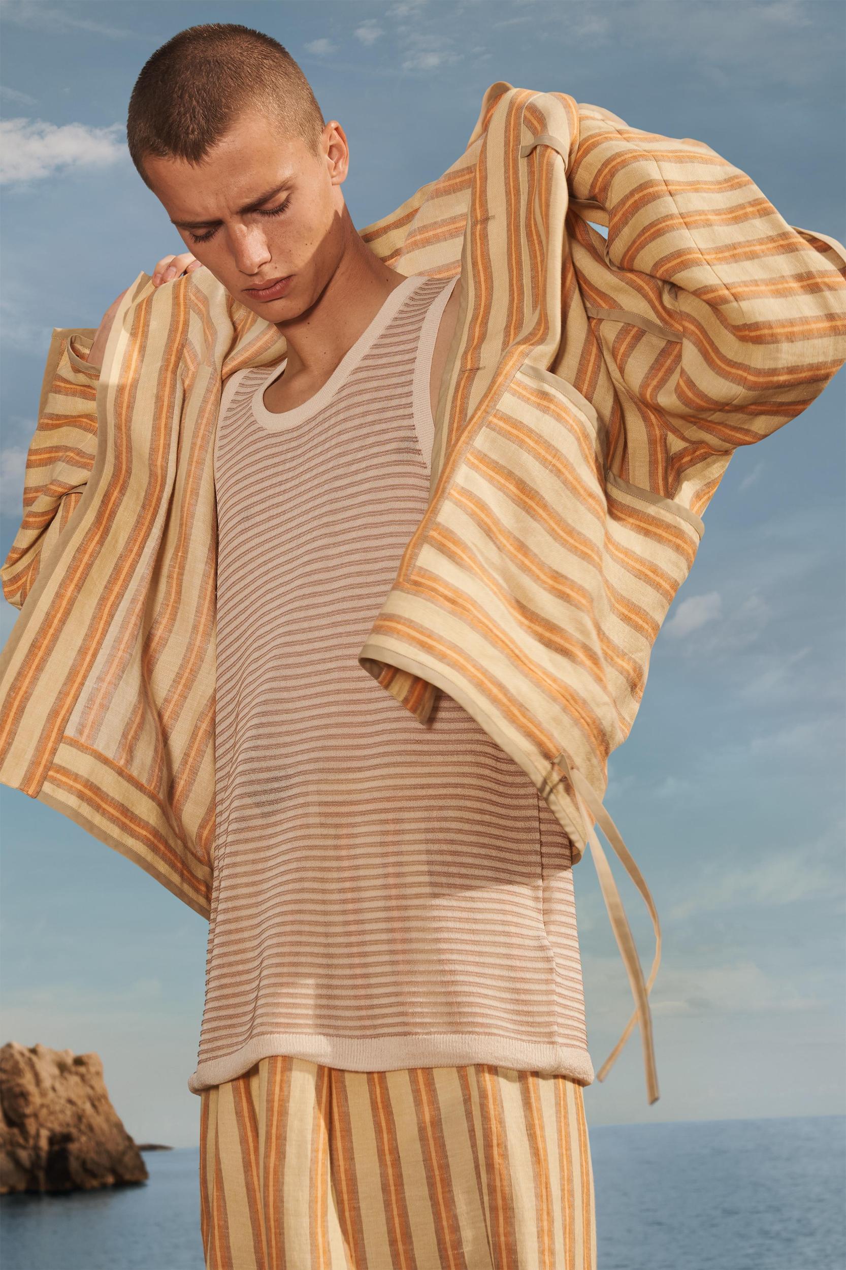 LIMITED EDITION STRIPED LINEN JACKET Product Image