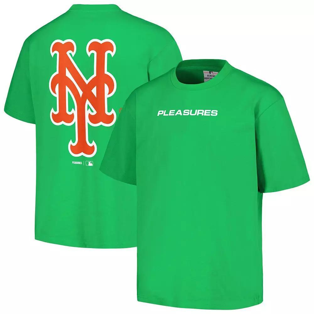 Men's PLEASURES  Green New York Mets Ballpark T-Shirt, Size: Medium Product Image