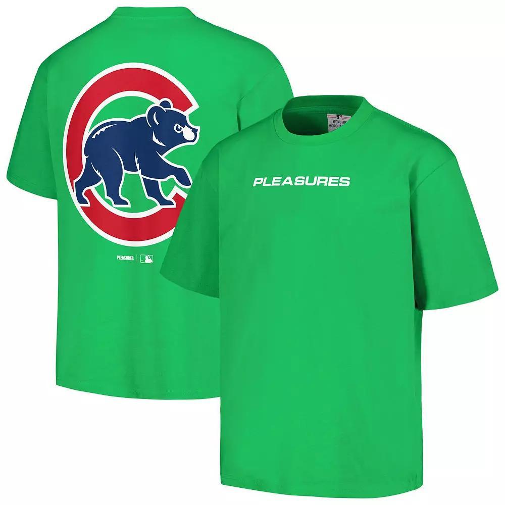 Men's PLEASURES  Green Chicago Cubs Ballpark T-Shirt, Size: Large Product Image