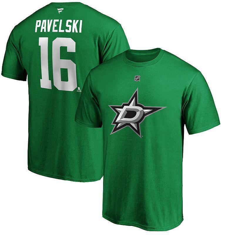 Men's Fanatics Branded Joe Pavelski Kelly Green Dallas Stars Player Authentic Stack Name & Number T-Shirt, Size: Medium, Str Green Product Image