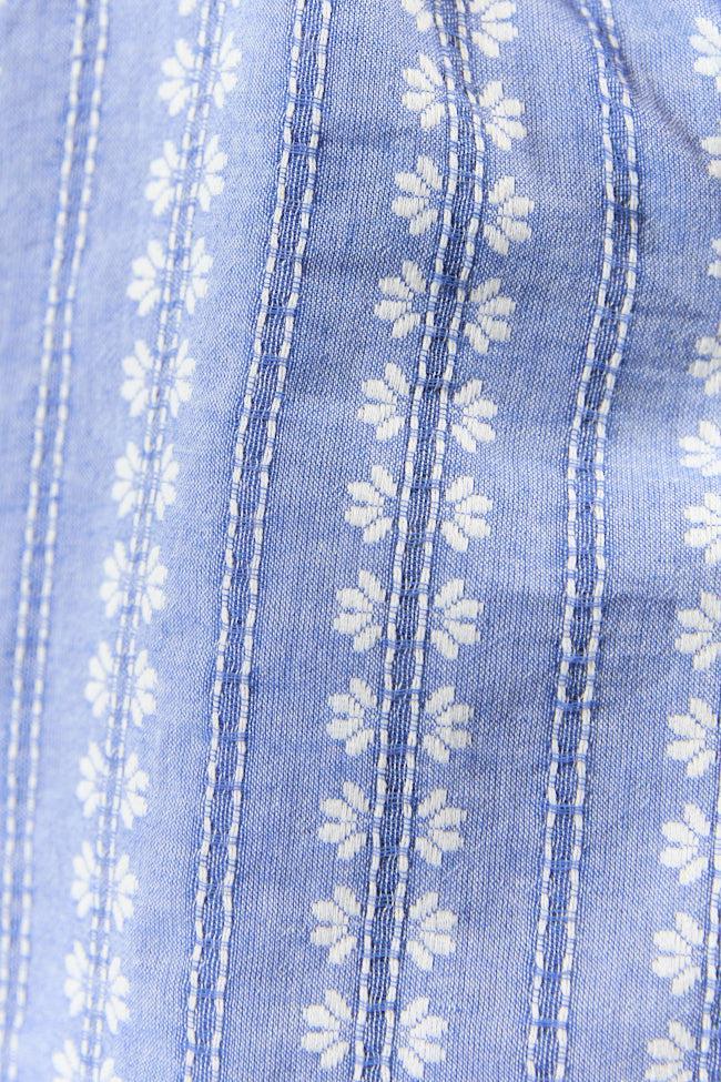 Following Along Blue Chambray Print Romper FINAL SALE Product Image