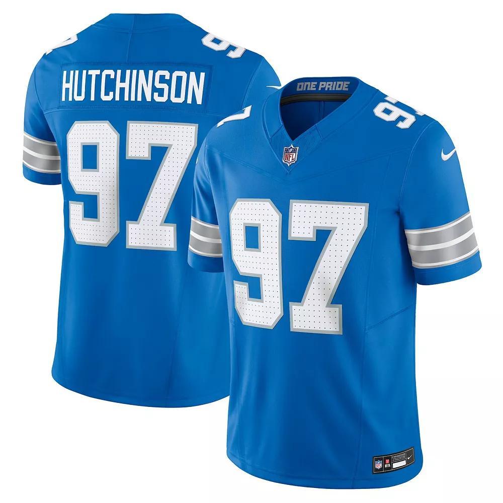 Men's Nike Aidan Hutchinson Blue Detroit Lions Vapor F.U.S.E. Limited Jersey, Size: Large Product Image