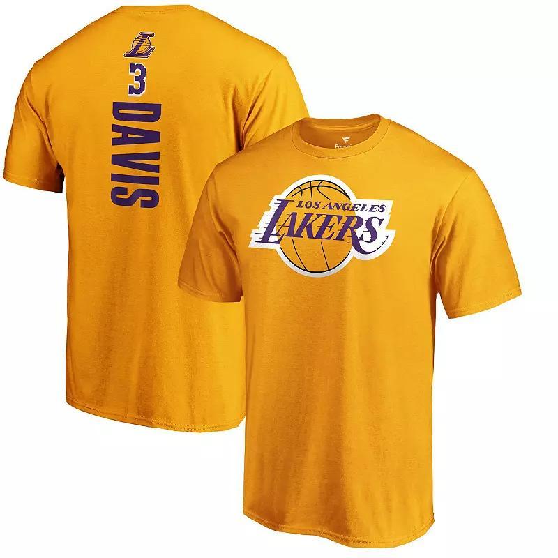 Men's Fanatics Branded Anthony Davis Gold Los Angeles Lakers Playmaker Name & Number T-Shirt, Size: Medium Product Image