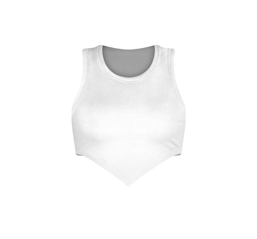Sleeveless Plain Crop Sports Top Product Image
