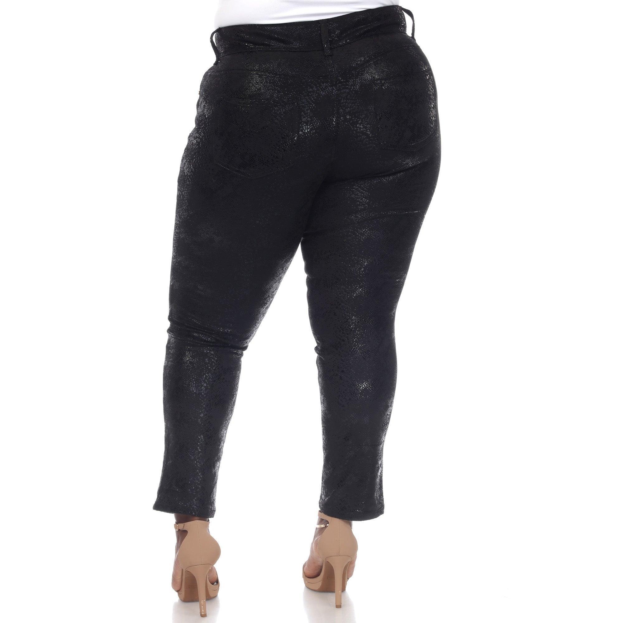 Faux Suede Snake Print Pants Product Image