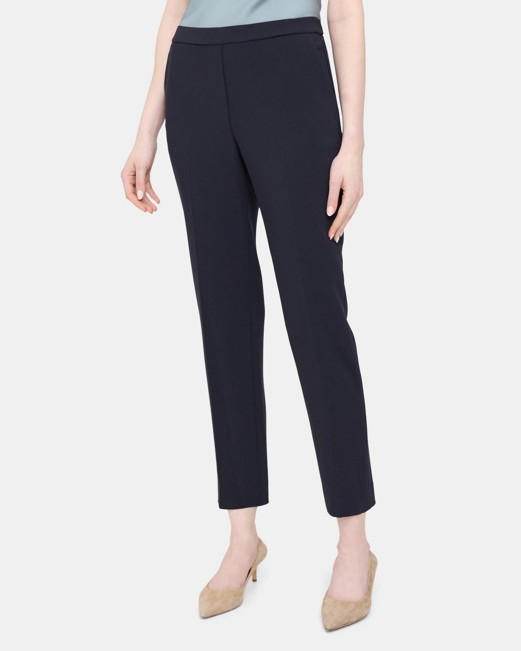 Slim Cropped Pull-On Pant in Crepe Product Image