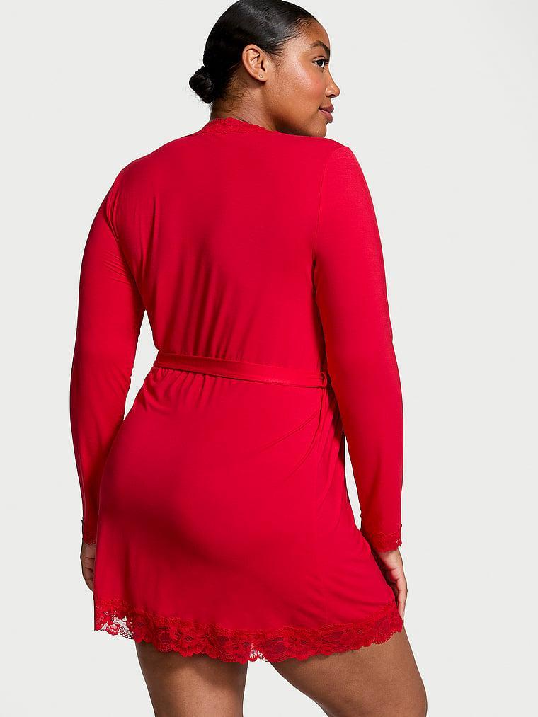 Modal Soft Lace-Trim Wrap Robe Product Image