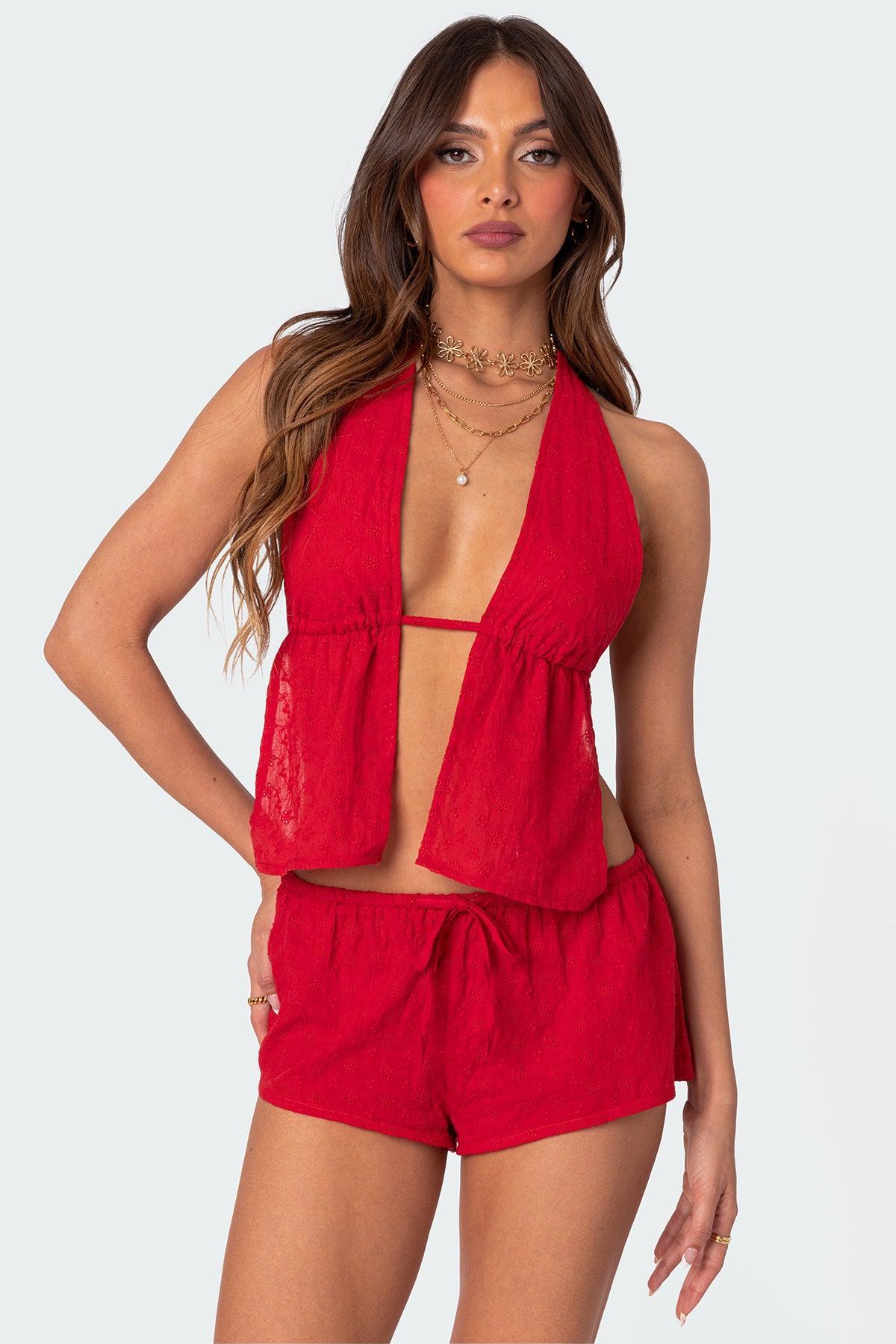 Cayenne Eyelet Micro Shorts Product Image