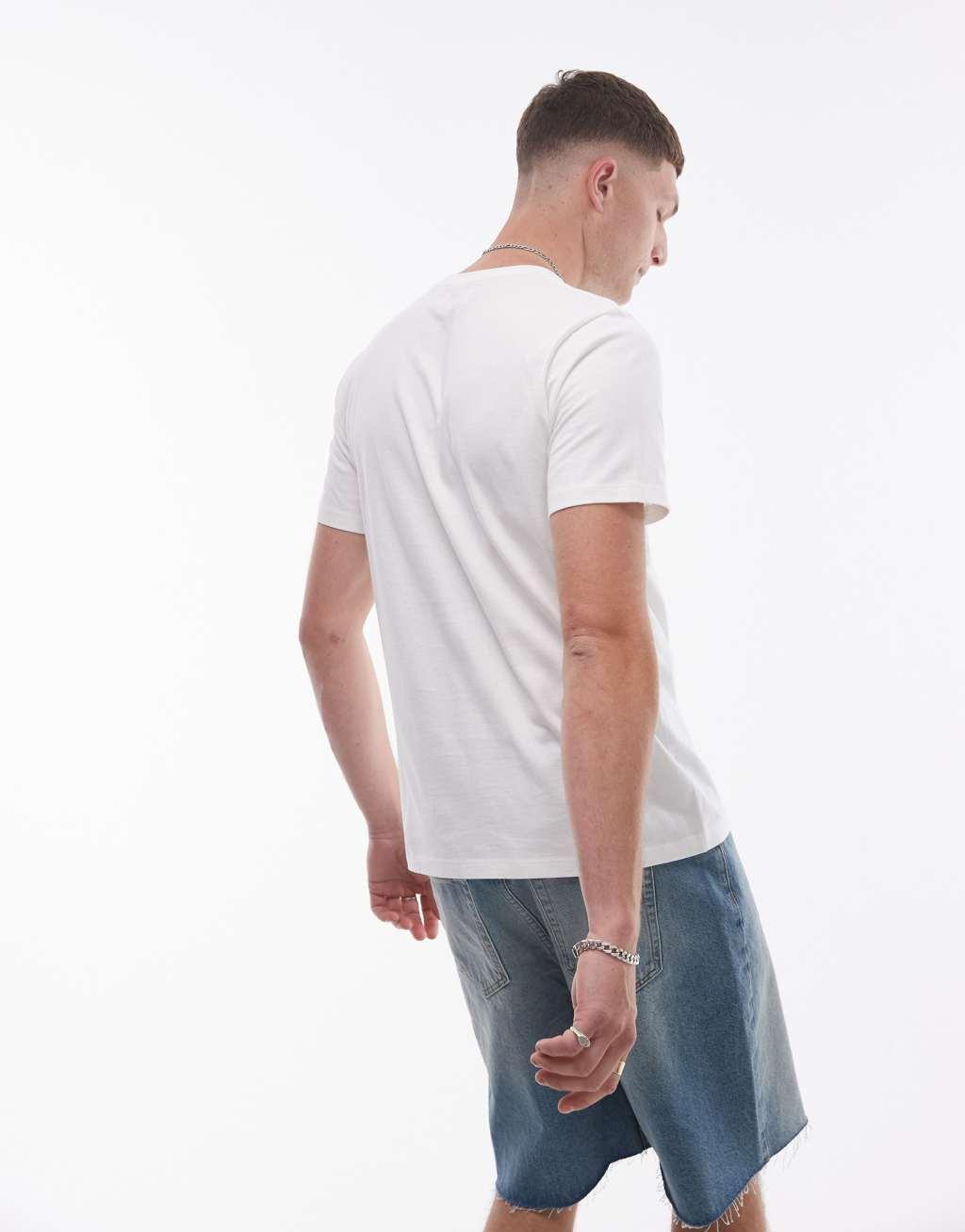 Topman 5-pack regular T-shirts in white Product Image