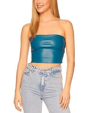Susana Monaco Faux Leather Cropped Tube Top Product Image