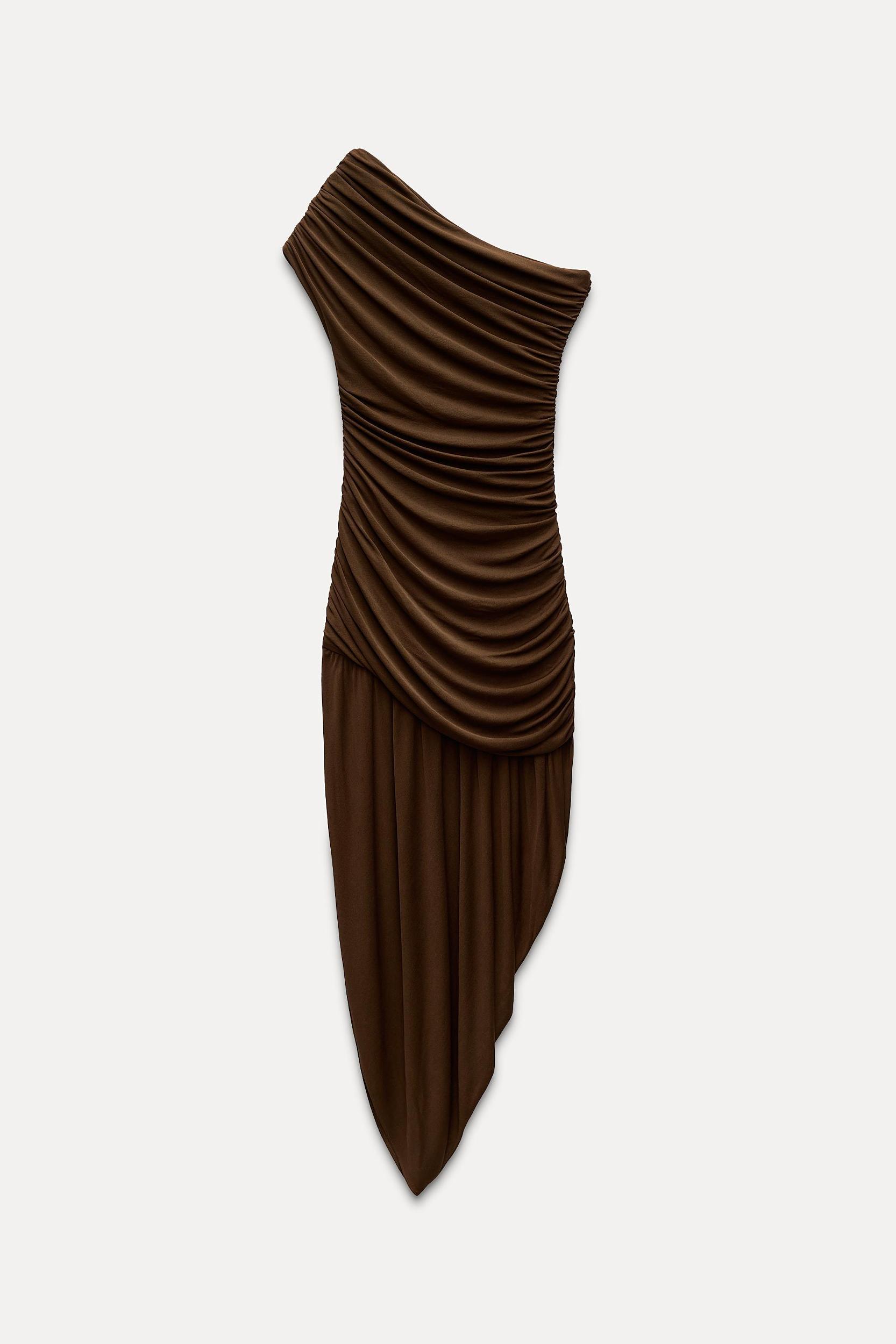 DRAPED ASYMMETRIC DRESS ZW COLLECTION Product Image