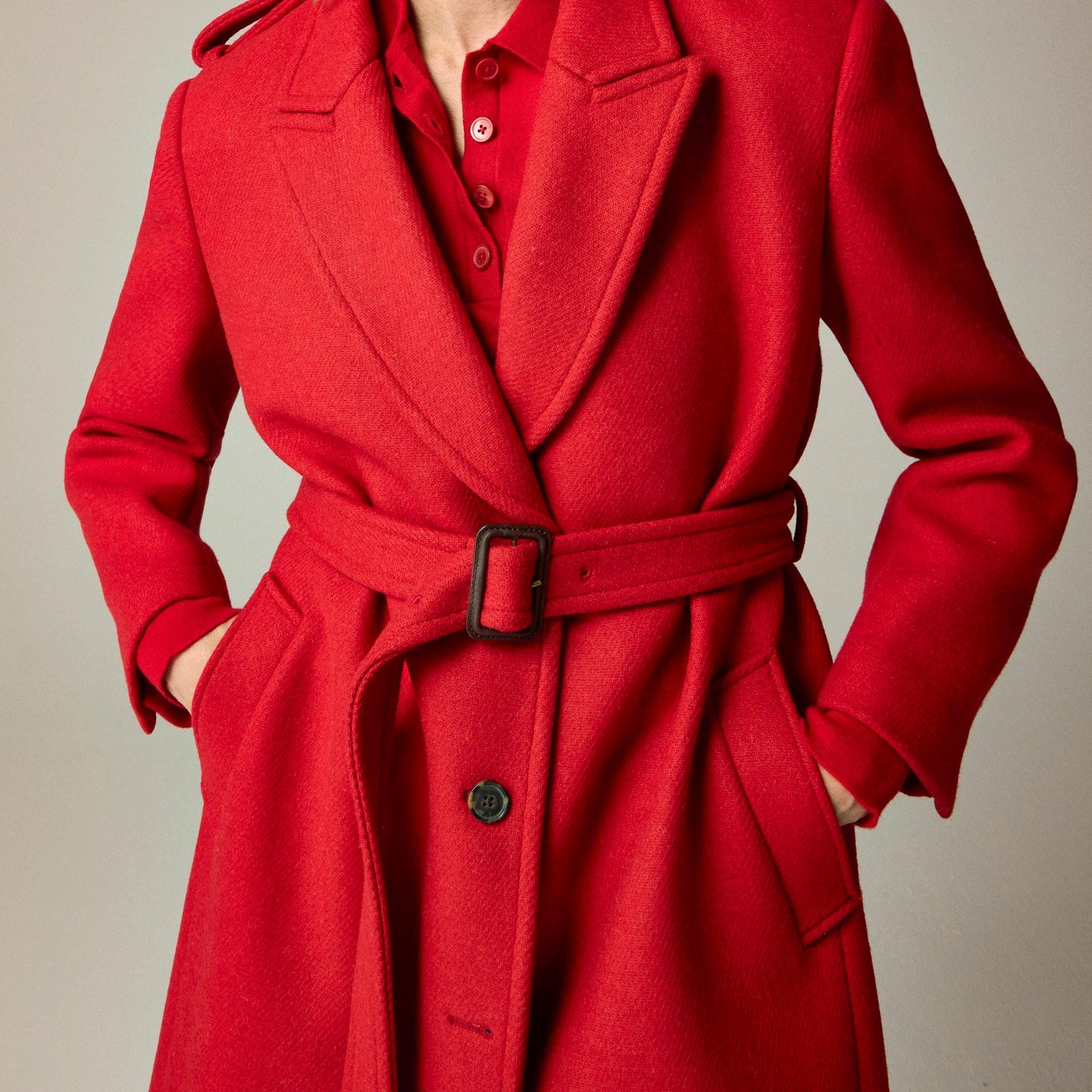 Wrap trench coat in Italian double-faced wool blend Product Image