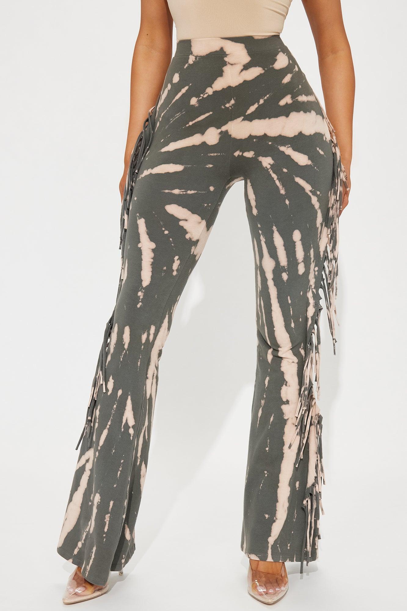 Nothin' Better Fringe Flare Pant - Olive/combo Product Image