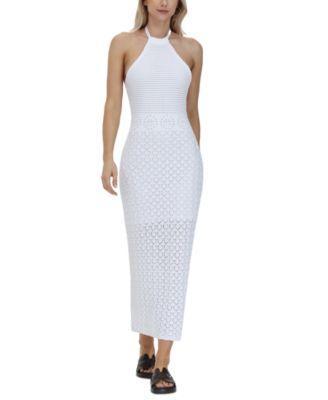Frye Womens Crochet Halter Maxi Dress Product Image
