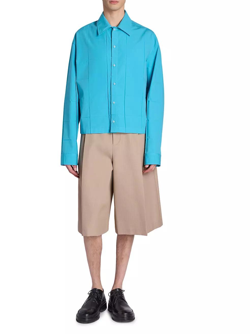 Cotton-Blend Button-Front Shirt Product Image