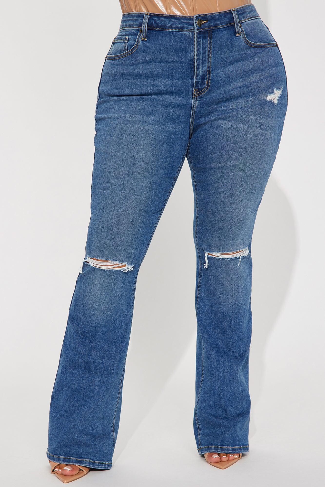 Pleasure Seeker Soft Stretch Flare Jeans - Dark Wash Product Image