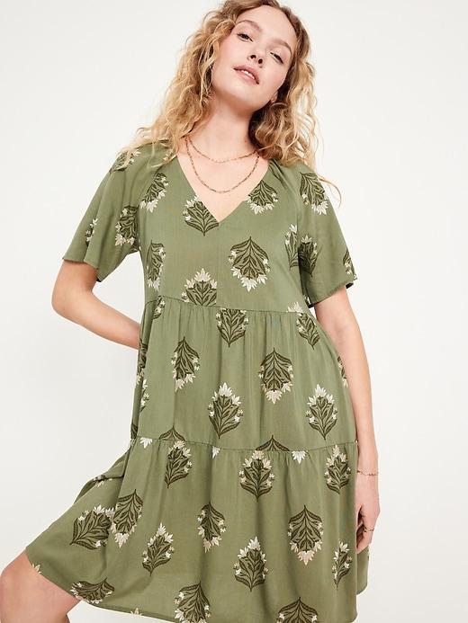 V-Neck Mini Swing Dress Product Image
