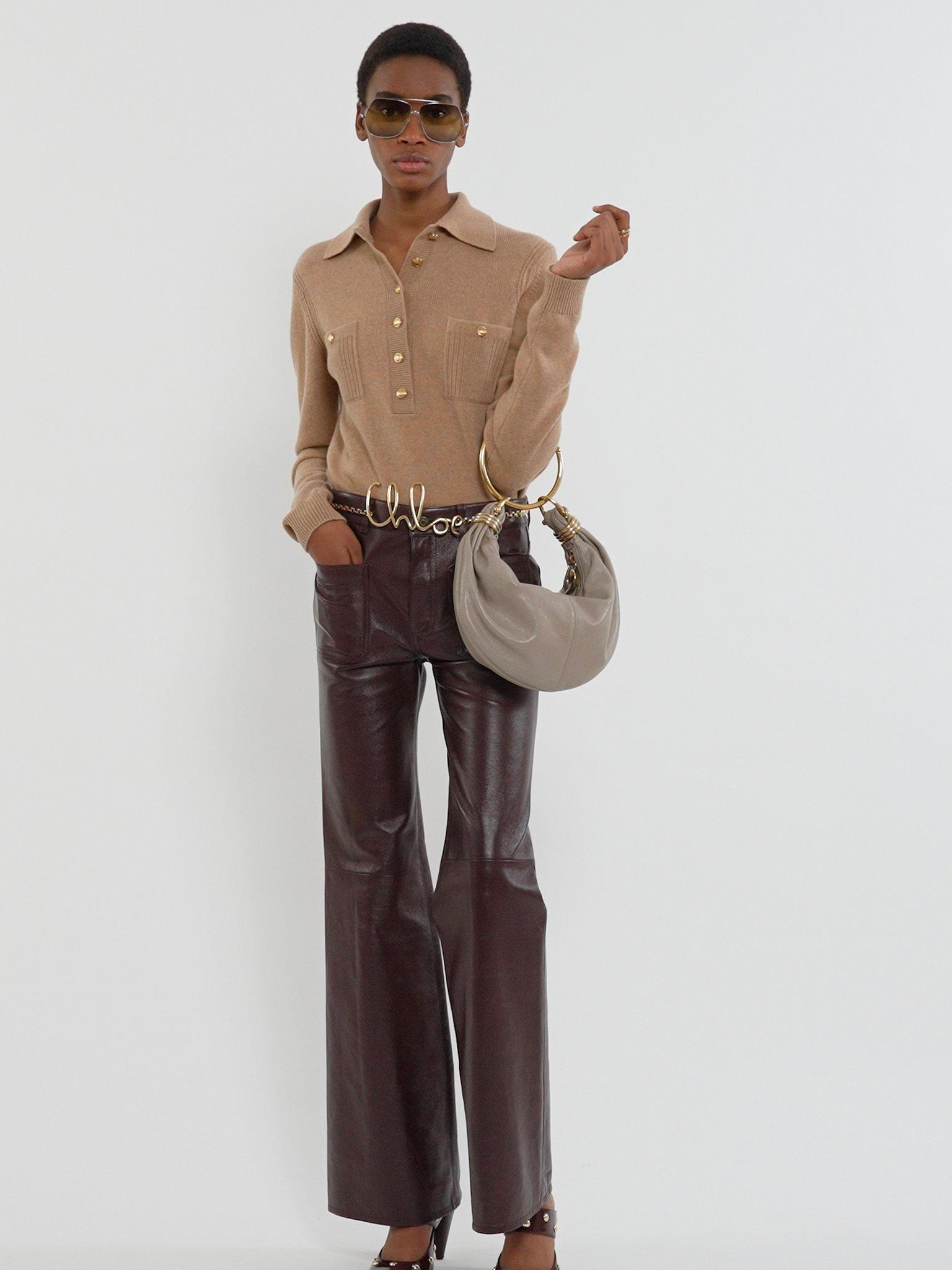 Small Bracelet hobo bag in grained leather Product Image