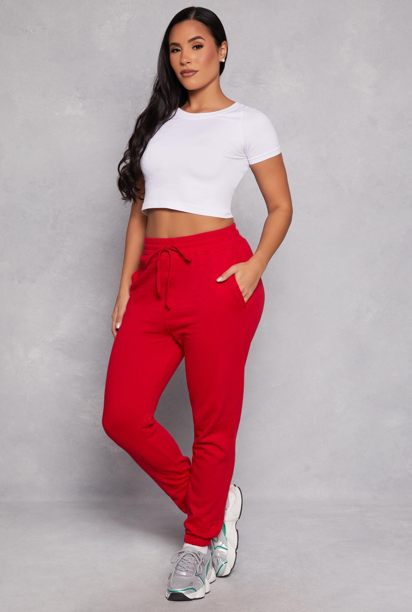 Womens Fleece Drawstring Sweatpants Product Image