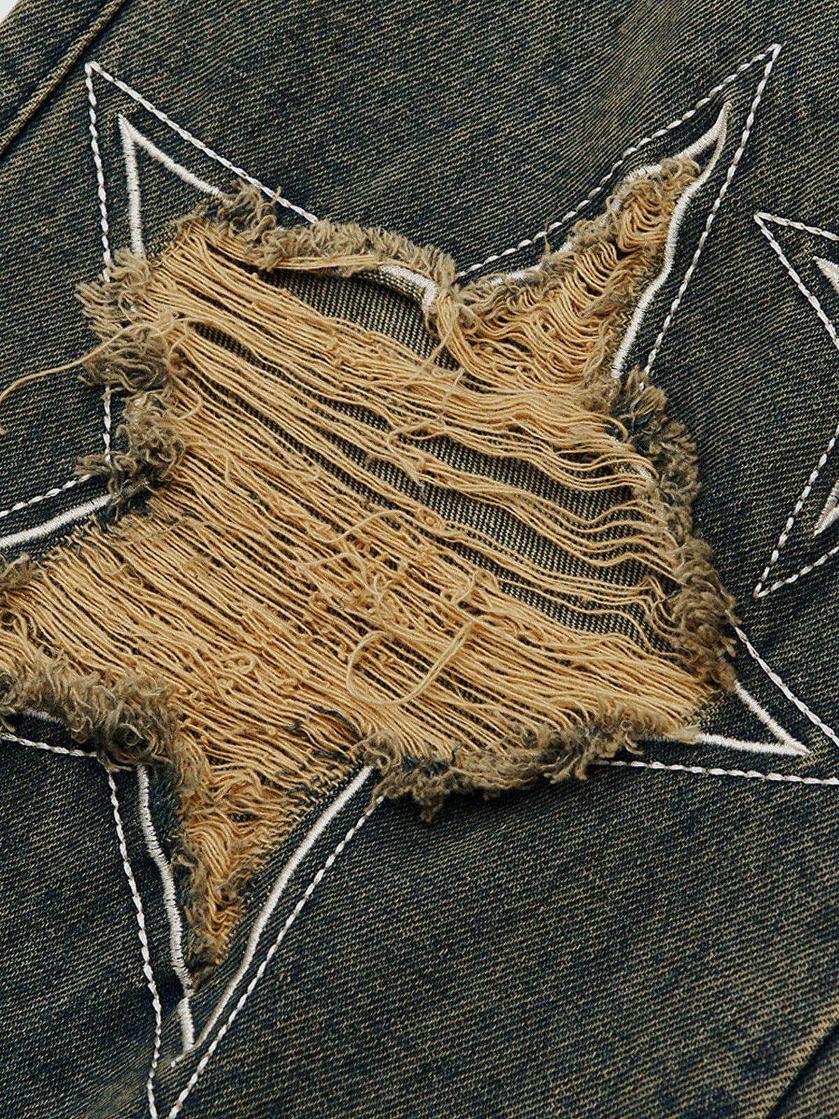 Aelfric Eden Star Heart Distressed Loose Jeans Product Image