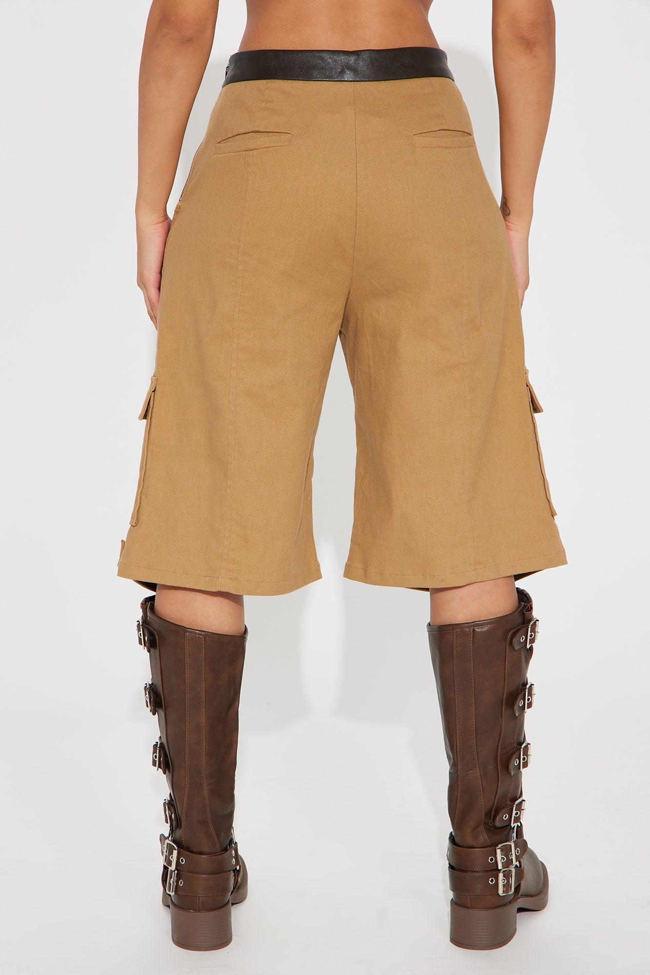 Minding My Business Cargo Bermuda Short - Khaki Product Image