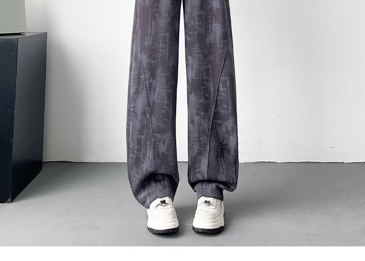 Elastic Waist Tie Dye Wide Leg Pants Product Image
